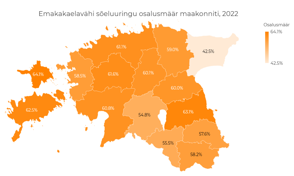 2022 hõlmatuse Eesti kaart