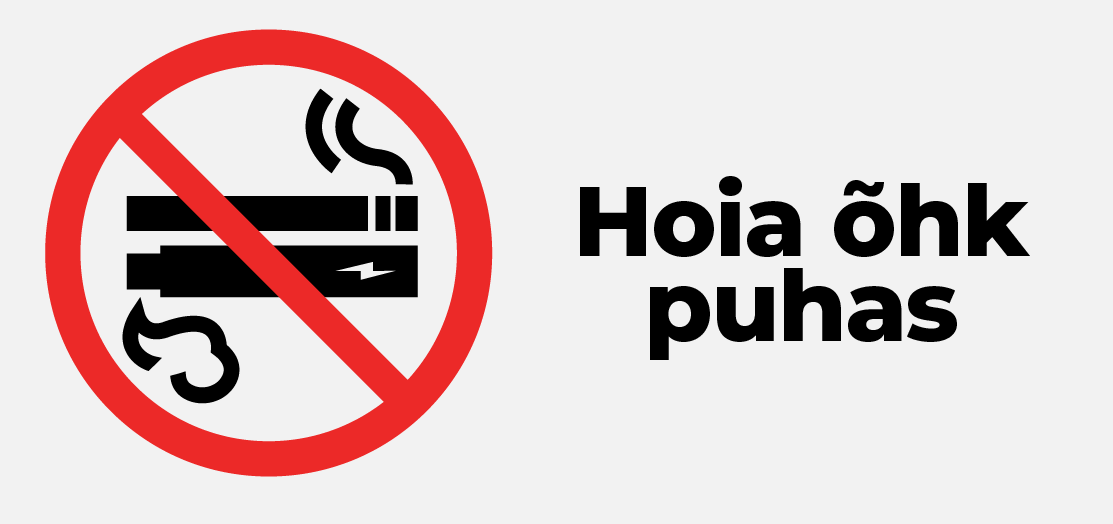 Hoia õhk puhas: tubaka keelumärk tekstiga